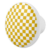 マスタード市松模様にイエローとホワイト セラミックノブ (右)