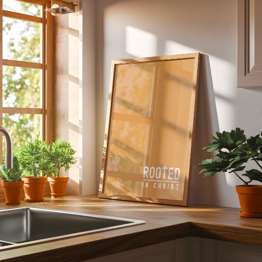 マスタード根付きキリスト教信仰引用文ポスター ポスター