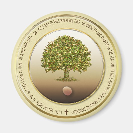 マスタード種子ギフトバプテスマ信仰キッチンアクセサリー マグネット (正面)