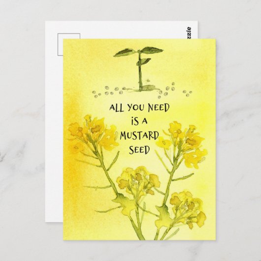 マスタード種子信仰の花宗教的クリスチャン ポストカード (正面/裏面)