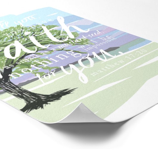 マスタード種子信仰マタイ17:20聖書の節 ポスター (角)