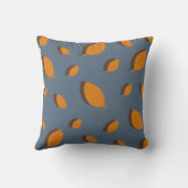 マスタード紅葉は青い背景にパターン クッション (裏面)