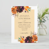 マスタード素朴イエローパープルブルゴーニュフローラ秋 招待状 (スタンド正面)