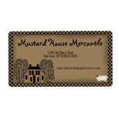 マスタード素朴サルトボックスハウス編集可能シッピング ラベル (正面)