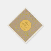 マスタード結婚スパイスのエレガント小枝パターン スタンダードカクテルナプキン (角)