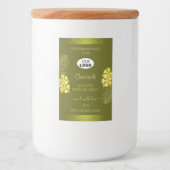 マスタード製品ラベル黄色ハワイ花ロゴ フードラベル (正面)