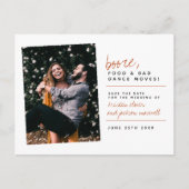 マスタード酒の食べ物と悪いダンスの動きが日付を保存 ポストカード (正面)