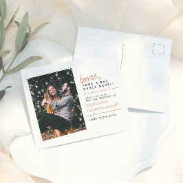 マスタード酒の食べ物と悪いダンスの動きが日付を保存 ポストカード