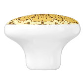 マスタード金ゴールドの幾何学的デイジーパターン セラミックノブ (側面)