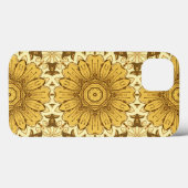マスタード金ゴールドの幾何学的デイジーパターン Case-Mate iPhoneケース (裏面 (横))
