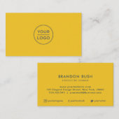 マスタード鮮やかイエローカスタムロゴの名刺 名刺 (正面/裏面)