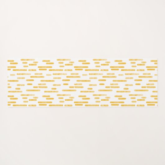 マスタード黄色/白インク丸い線パターン ヨガマット (裏面(横))