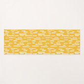 マスタード黄色/白インク丸い線パターン ヨガマット (正面(横))