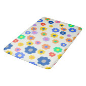 マスタード&お洒落ブラックフローラレトロ陽気 バスマット (アングル)