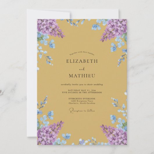 マスタード アメジスト フジ 結婚式 招待状 (正面)