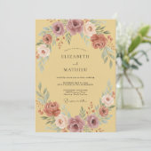 マスタード アートフル ヴィンテージ ウェディング 招待状 (スタンド正面)