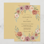 マスタード アートフル ヴィンテージ ウェディング 招待状 (正面/裏面)