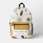 マスタード ウォーターカラー フローラル ブライド バックパック (正面)