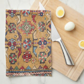 マスタード·キルダギド19世紀濃いカラフル赤 キッチンタオル (四つ折り)