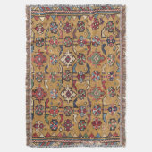 マスタード·キルダギド19世紀濃いカラフル赤 スローブランケット (正面縦)