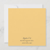 マスタード ピオニー モダン フラワール トワール ベビーシャワー 招待状 (裏面)