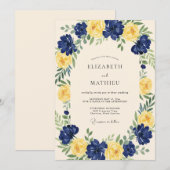 マスタード・ブロッサム・リースの結婚式 招待状 (正面/裏面)