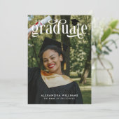 マスタード・ホワイエレガントト・オーバーレイ・フォト卒業生 招待状 (スタンド正面)