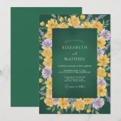 マスタード ラベンダー ラナンキュラス ユーカリ ウェディング 招待状 (正面/裏面)