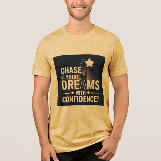 マスタードTシャツ「夢を自信で追え トライブレンドTシャツ (正面)