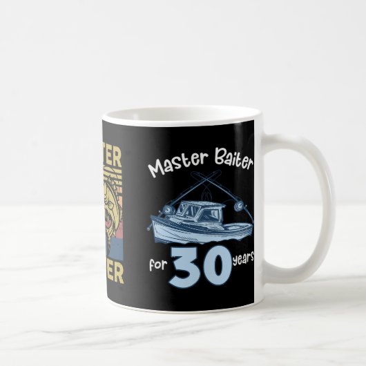 マスターバイター魚釣りシャツグランおもしろいパBパパギ コーヒーマグカップ (右)