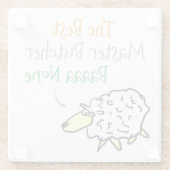 マスターバターデザインガラスのコースター用の羊 ガラスコースター (裏面)