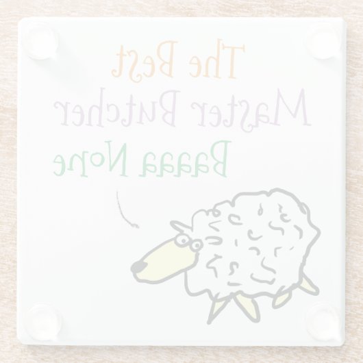 マスターバターデザインガラスのコースター用の羊 ガラスコースター (裏面)