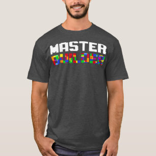 マスタービルダーかわいいブロック建物キッズトイレブリック Tシャツ