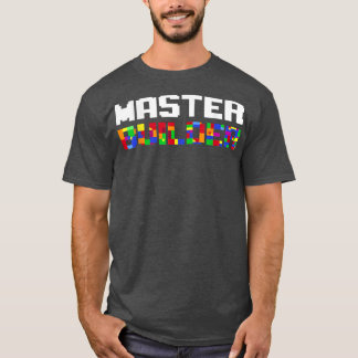 マスタービルダーかわいいブロック建物キッズトイレブリック Tシャツ
