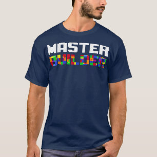マスタービルダーかわいいブロック建物キッズトイレブリック Tシャツ