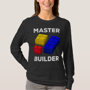 マスタービルダーかわいいブロック建物キッズトイレブリック Tシャツ