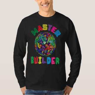 マスタービルダーかわいいブロック建物キッズトイレブリック Tシャツ