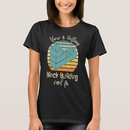 マスタービルダーかわいいブロック建物ヴィンテージ2 Tシャツ (正面)