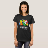 マスタービルダーかわいいブロック建物4th誕生日ボー tシャツ (正面フル)
