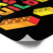 マスタービルダーのシャツのレンガ大人の子供の少年ブロック ポスター (角)