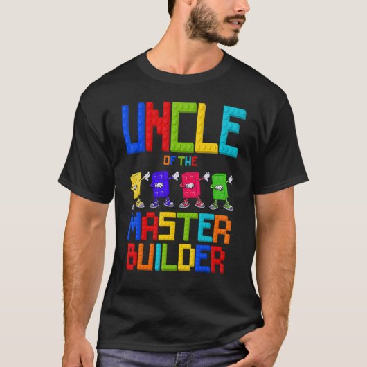 マスタービルダーの叔父誕生日ボーイガールブロック Tシャツ (正面)