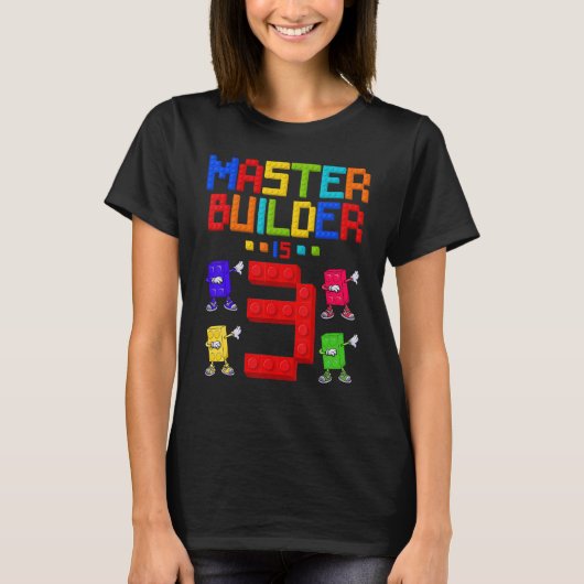 マスタービルダーは3歳オールド建物3歳の誕生日 Tシャツ (正面)
