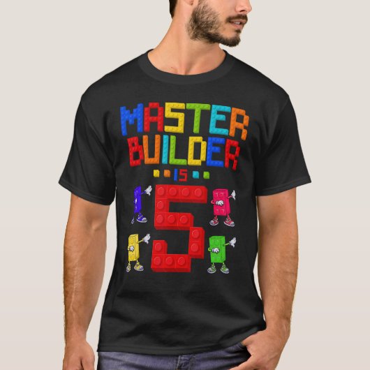 マスタービルダーは5歳の古い建物5誕生日 Tシャツ (正面)