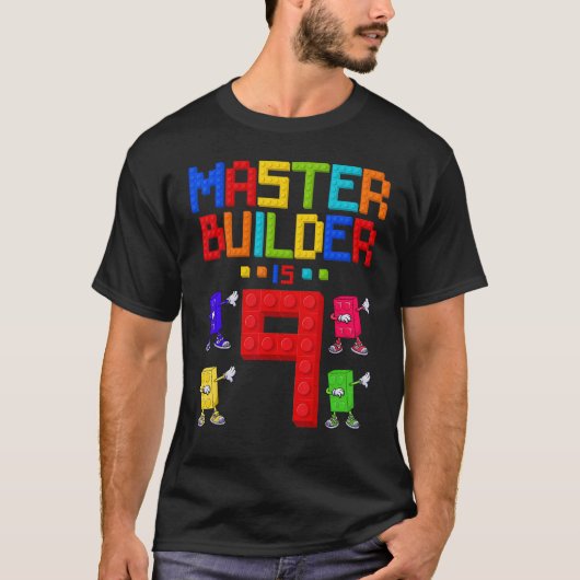 マスタービルダーは9歳オールド建物9th誕生日 tシャツ (正面)