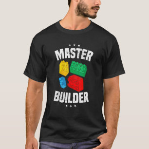 マスタービルダーキッズ建物ブロックブリックトイボーイズ Tシャツ