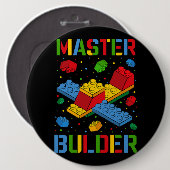 マスタービルダーキッズ建物ブロックブリックビルダー 缶バッジ (正面&裏面)
