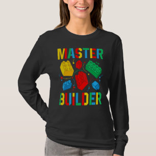 マスタービルダーキッズ建物ブロックブリック玩具マスト Tシャツ