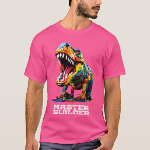 マスタービルダーキッズ建物ブロック玩具マスターDin Tシャツ