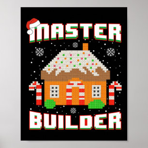 マスタービルダーギンガーブレッドハウスクリスマスブロックB ポスター
