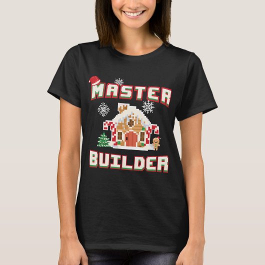 マスタービルダーギンガーブレッドハウス建築デコ Tシャツ (正面)